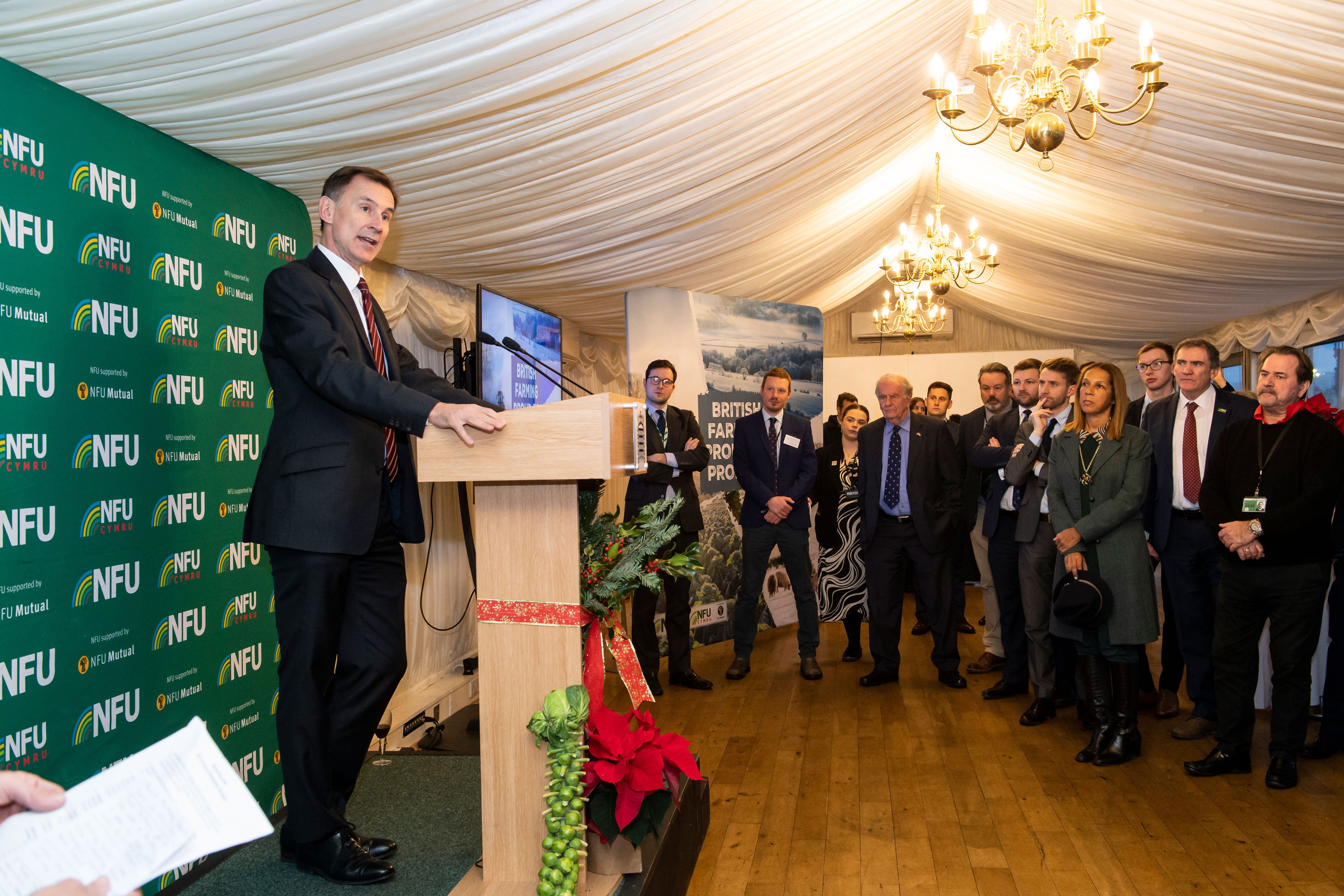 Chancellor of the Exchequer speaking at the NFU Christmas reception