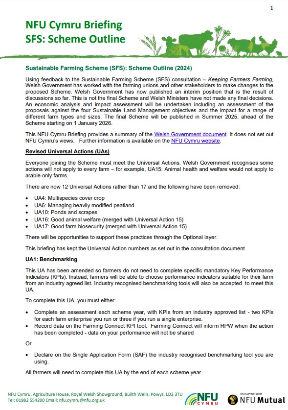 NFU Cymru Briefing SFS Scheme Outline Nov 2024