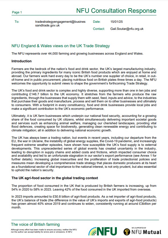 NFU Response Trade Strategy